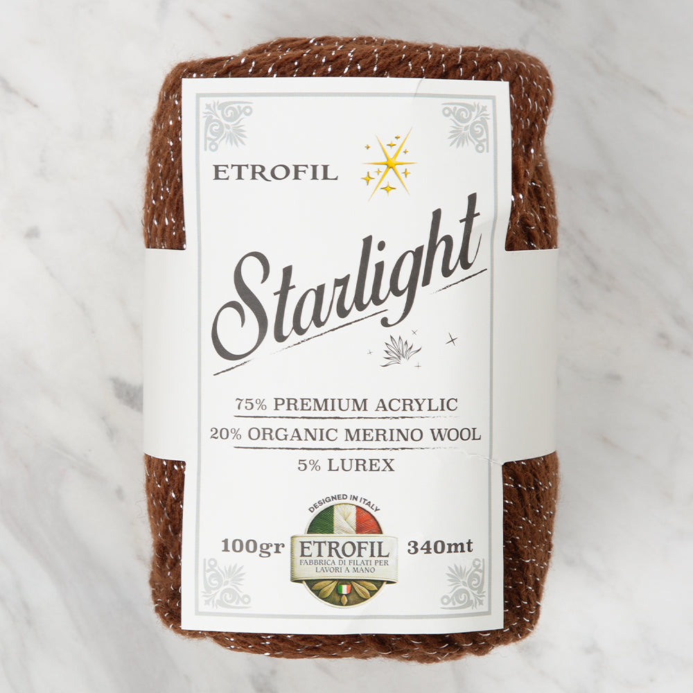Etrofil Starlight Hand Knitting Yarn ,Brown 77013