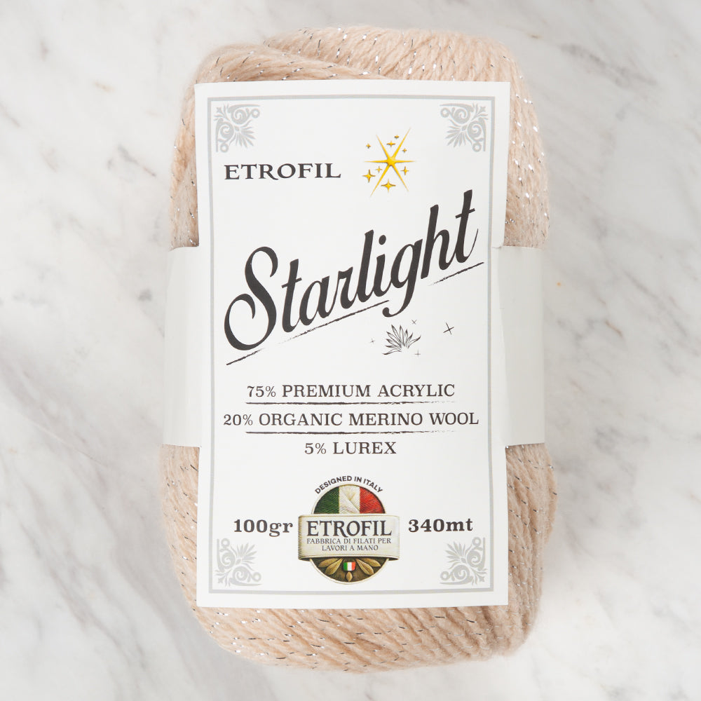 Etrofil Starlight Hand Knitting Yarn ,Cream 77178
