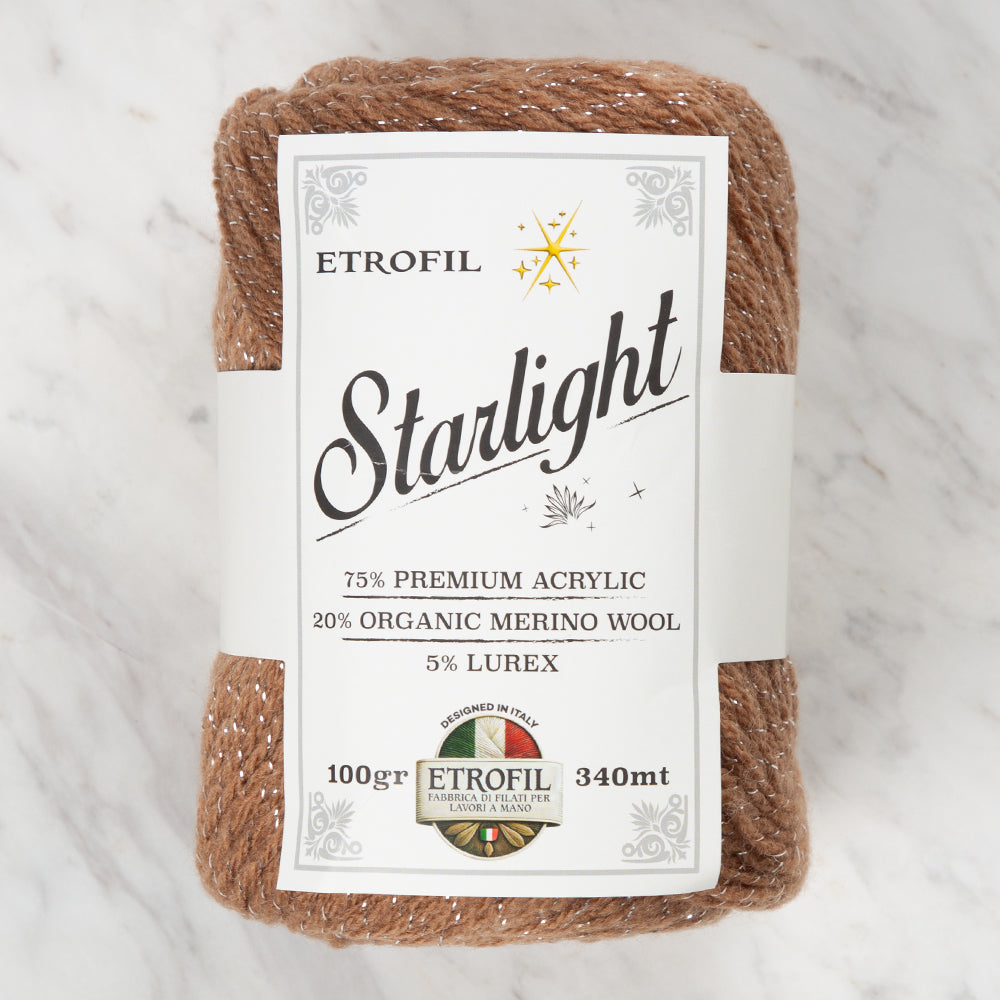 Etrofil Starlight Hand Knitting Yarn ,Brown 77179