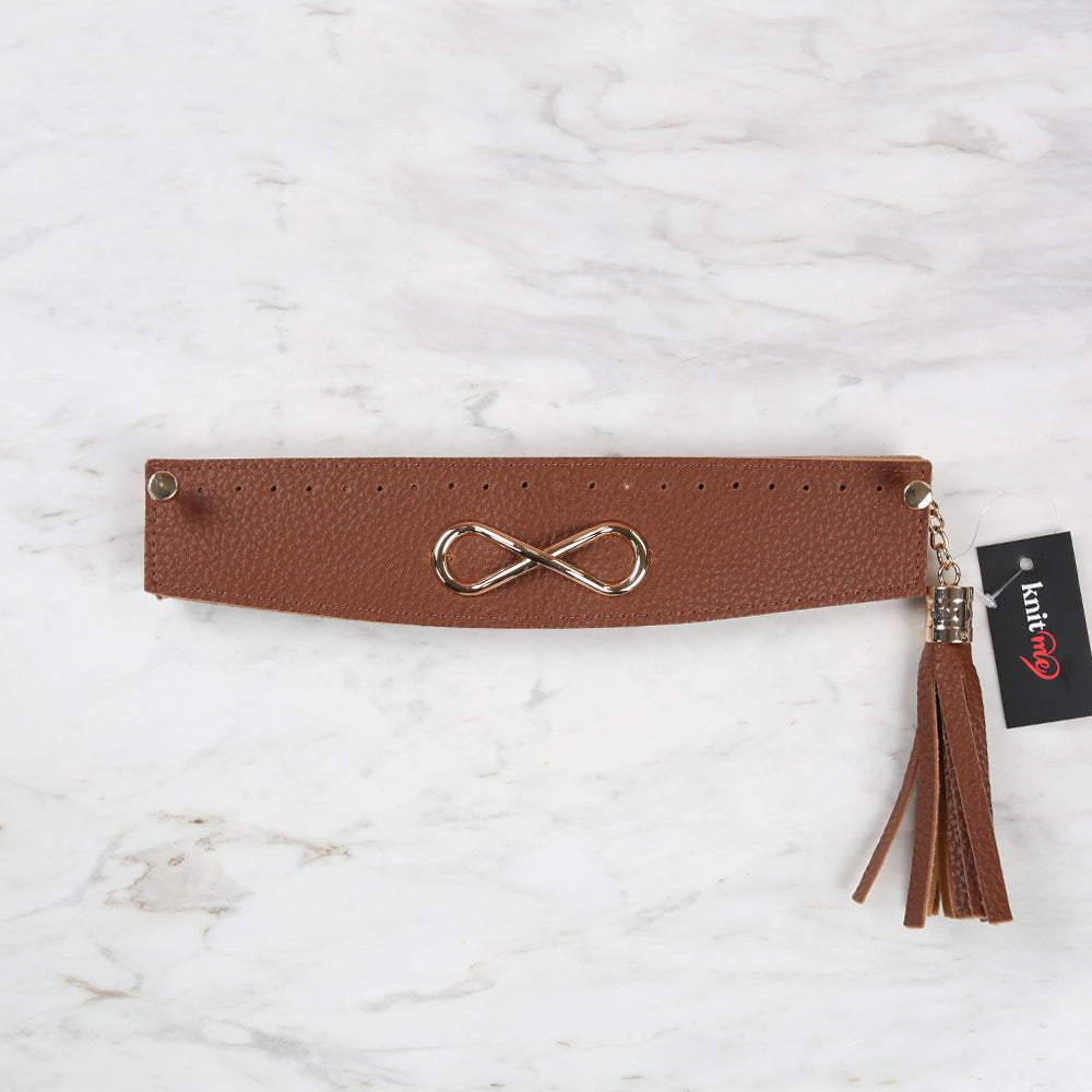 Knitme Stitched Buckle Bag Mouth 25x6 cm Taba BA-0070