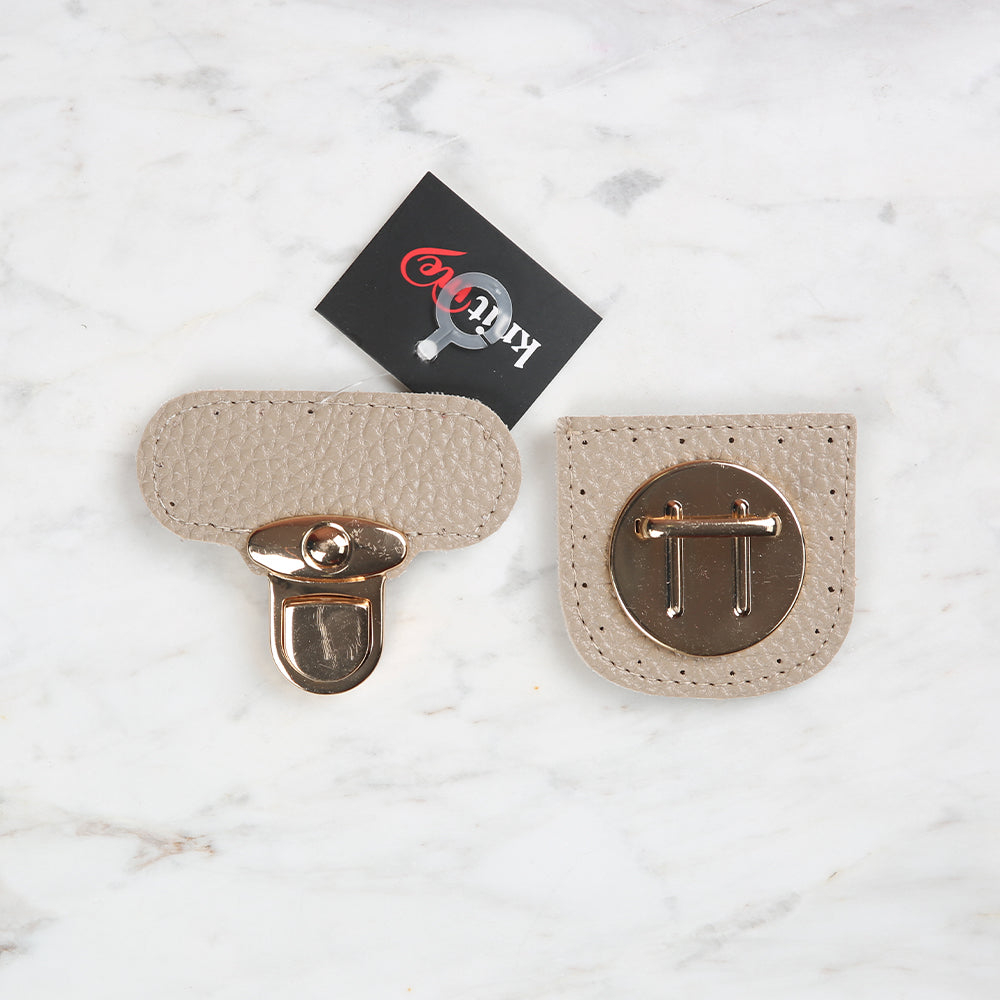Knitme Stitched Lock 6x6 cm Beige BA-0067