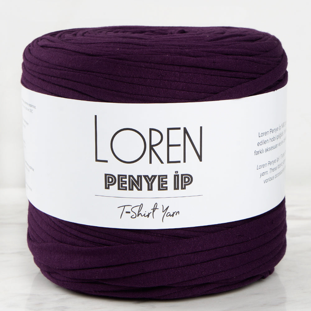 Loren T-Shirt Yarn, Aubergine Purple - 145