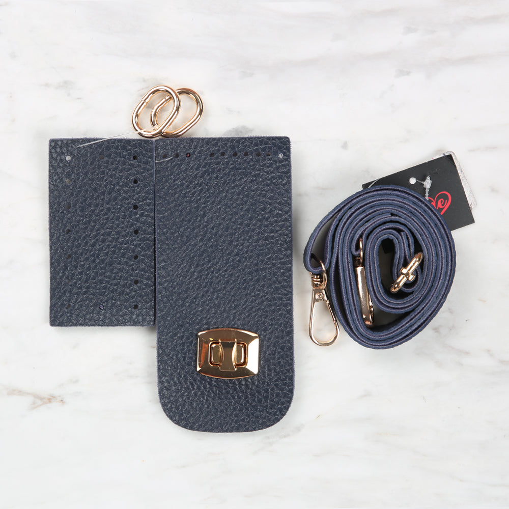 Knitted Base, Clip Phone Set 6.5x14 cm Blue BA-0058