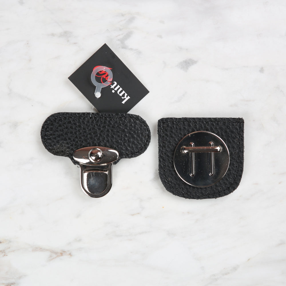 Knitme Stitched Lock 6x6 cm Black BA-0067