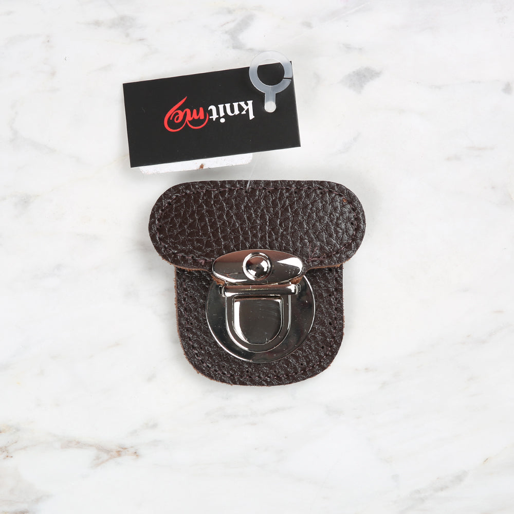 Knitme Stitched Lock 6x6 cm Brown BA-0067