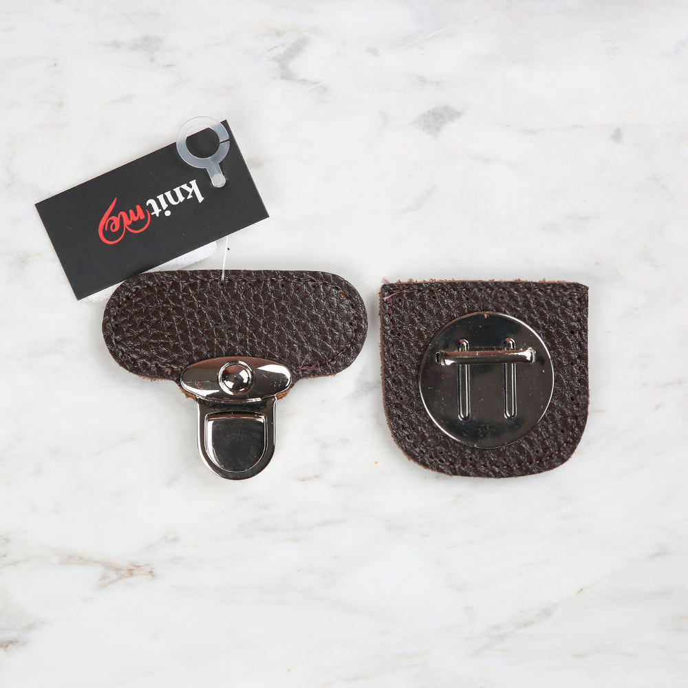 Knitme Stitched Lock 6x6 cm Brown BA-0067