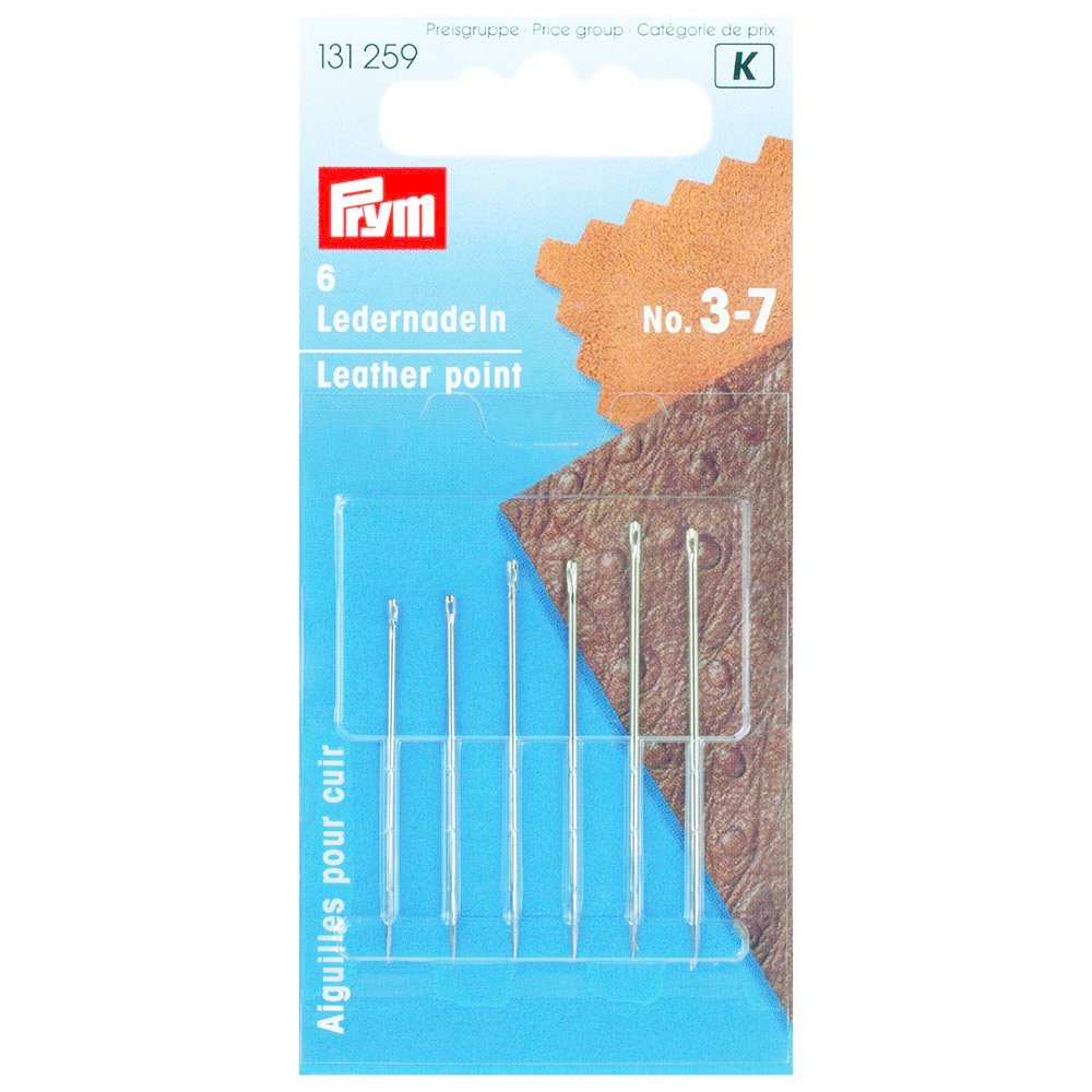 PRYM 6 pieces No:3/7 Leather Needles with Triangular Point - 131259