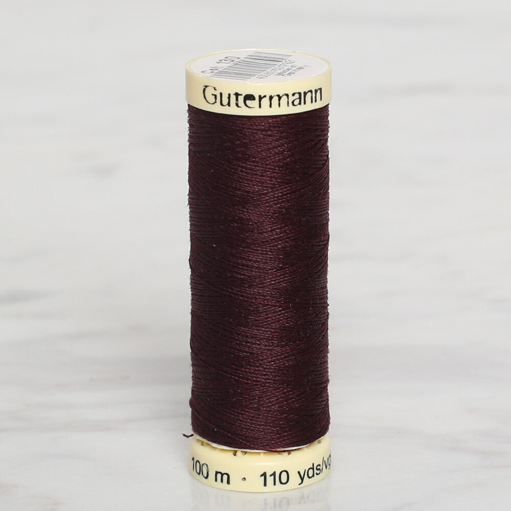 Gütermann Sewing Thread, 100m, Aubergine - 130