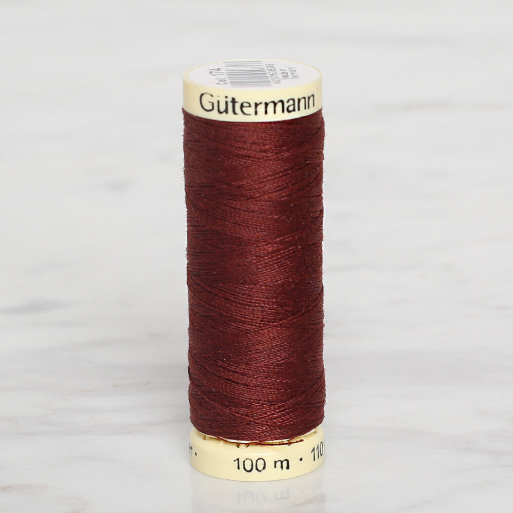 Gütermann Sewing Thread, 100m, Brown  - 174