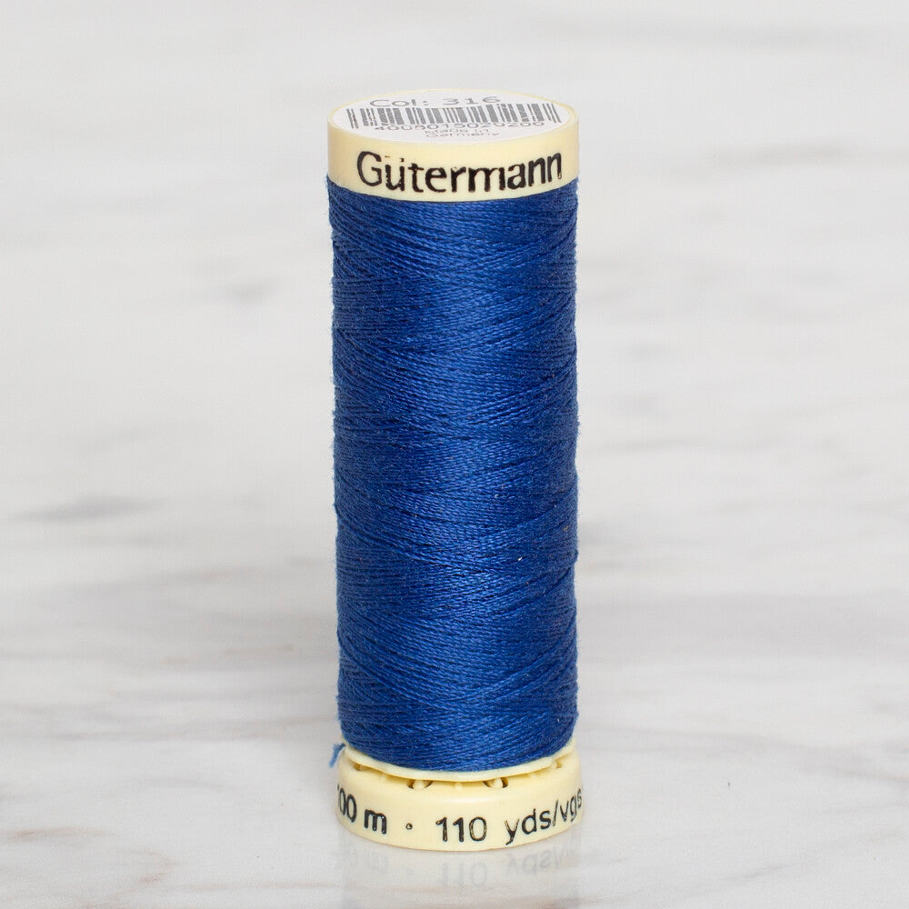 Gütermann Sewing Thread, 100m, Saxe Blue  - 316