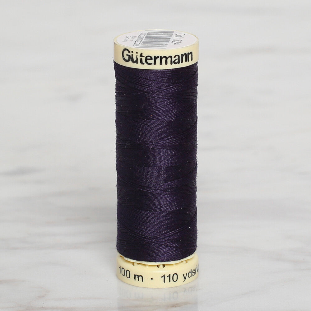 Gütermann Sewing Thread, 100m, Aubergine - 324