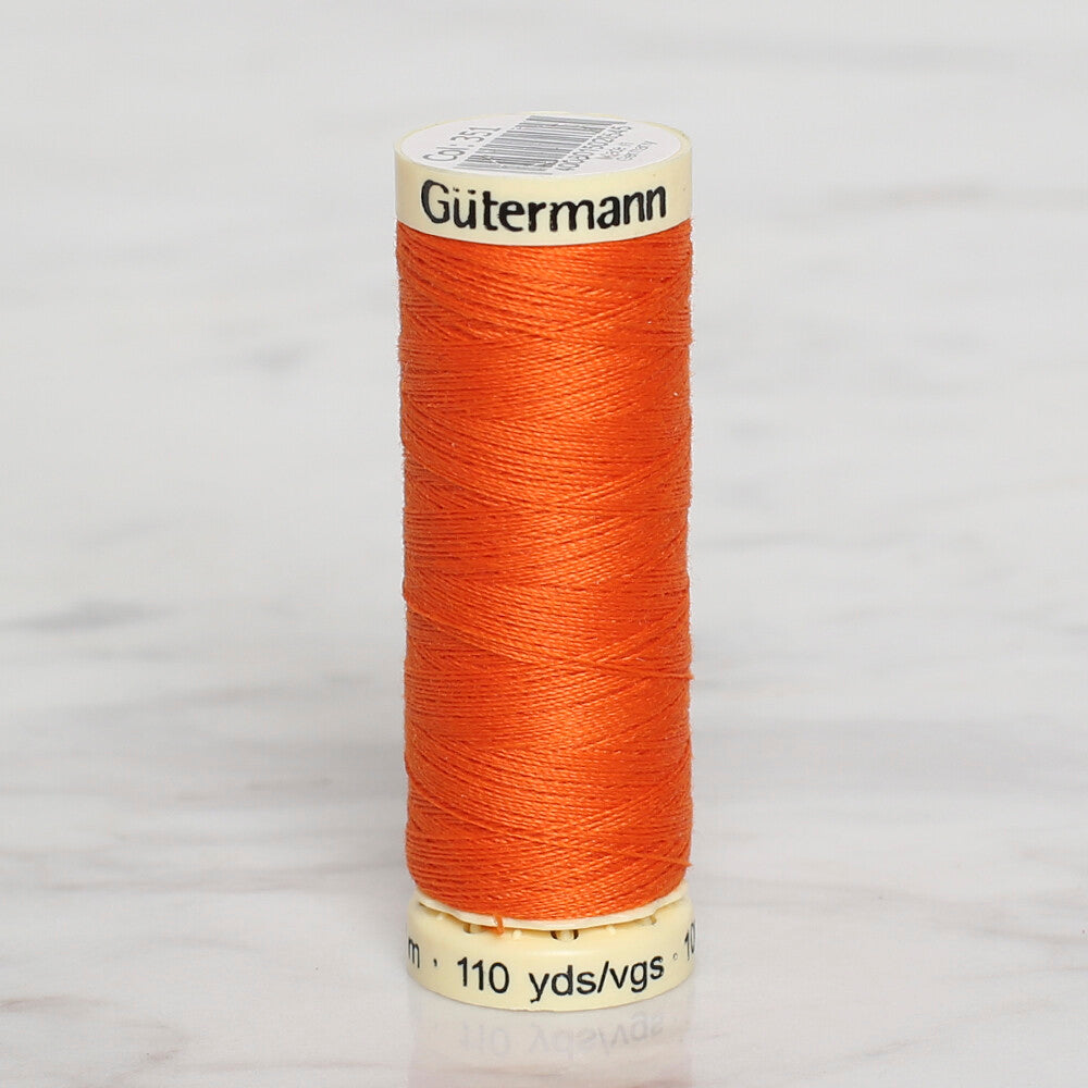 Gütermann Sewing Thread, 100m, Orange  - 351