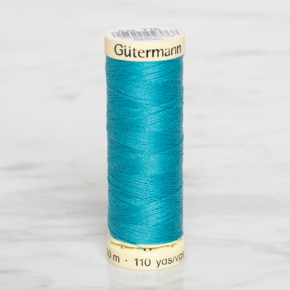 Gütermann Sewing Thread, 100m, Turquoise  - 715