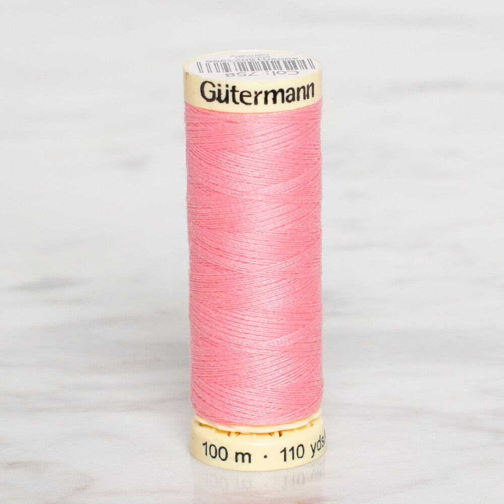 Gütermann Sewing Thread, 100m, Candy Pink  - 758