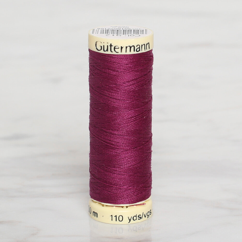 Gütermann Sewing Thread, 100m, Plum  - 912