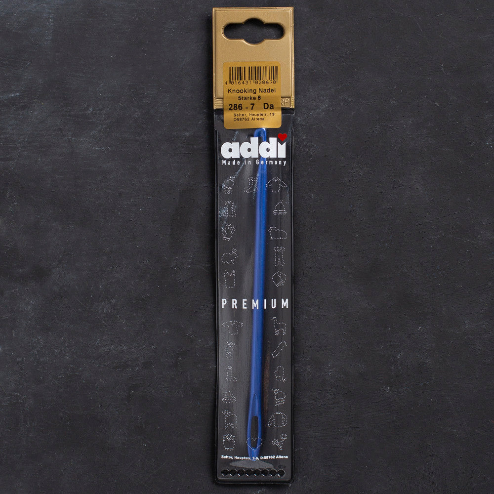 Addi 6mm Knooking Needle, Blue - 286-7/00