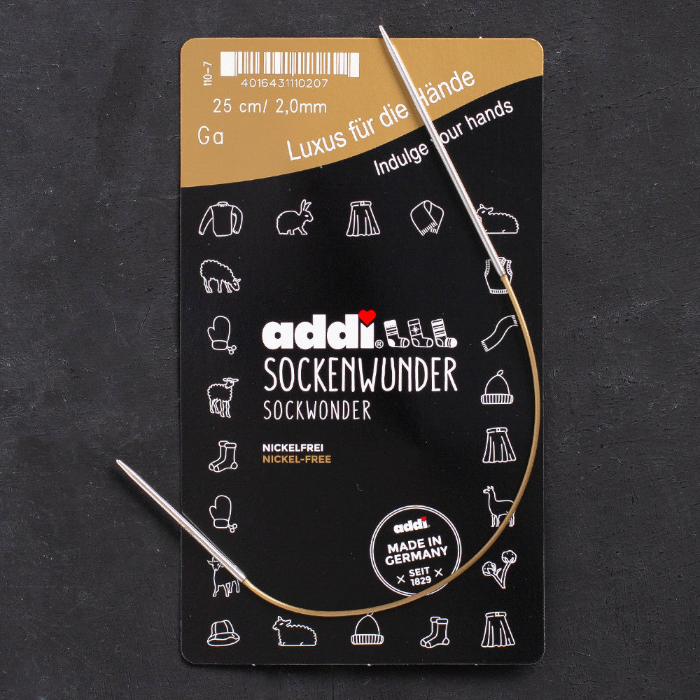 Addi Sockwonder Basic 2 mm 25 cm Circular Needles - 110-7