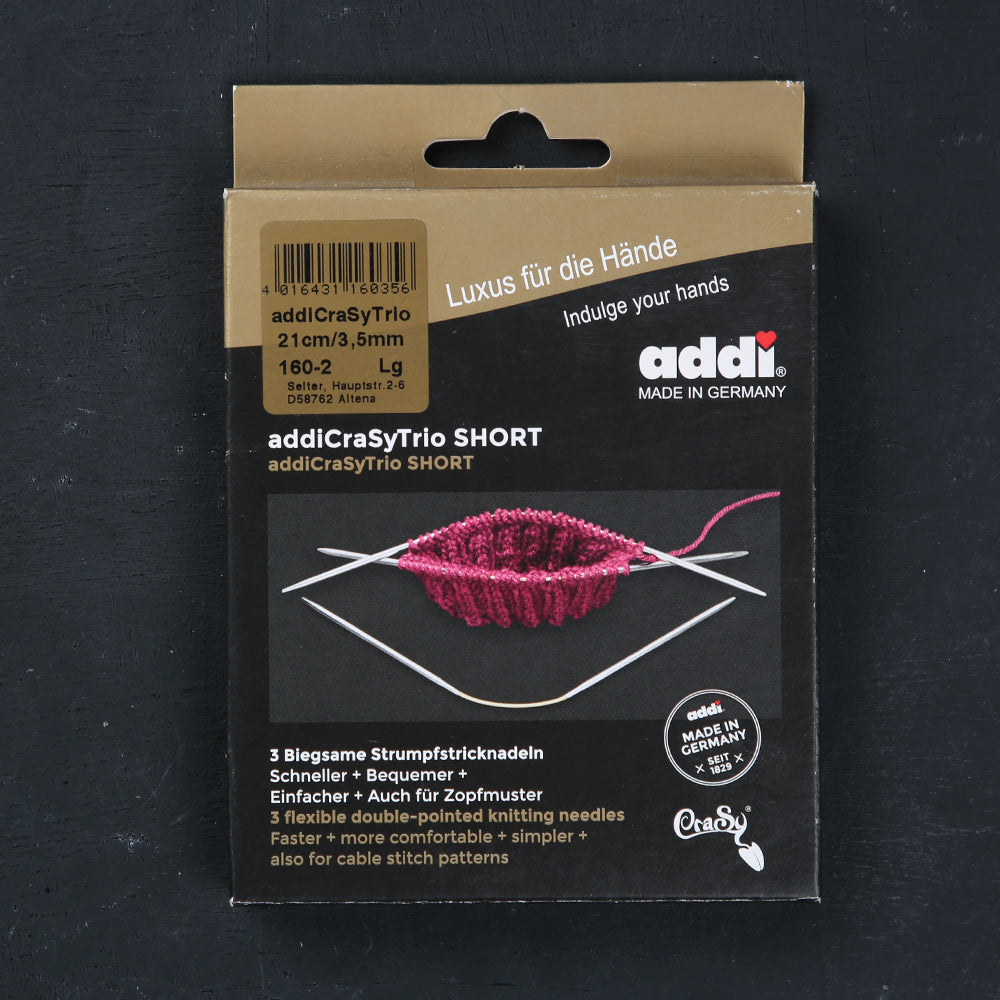 Addi CrasyTrio 3.5 Mm 21 Cm Flexible Sock Knitting Needles, Set of 3 - 160-2