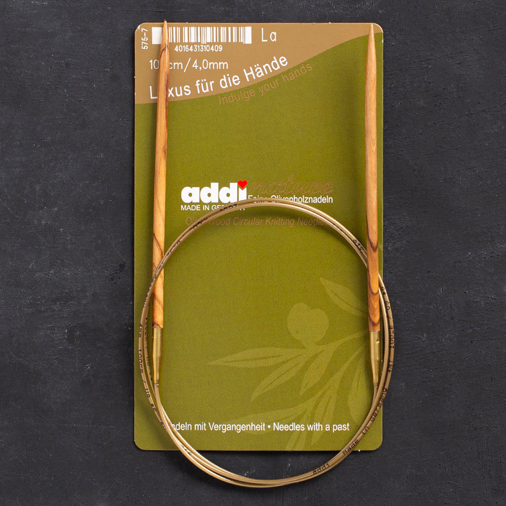 Addi Olive Wood 4mm 100cm Circular Knitting Needles - 575-7