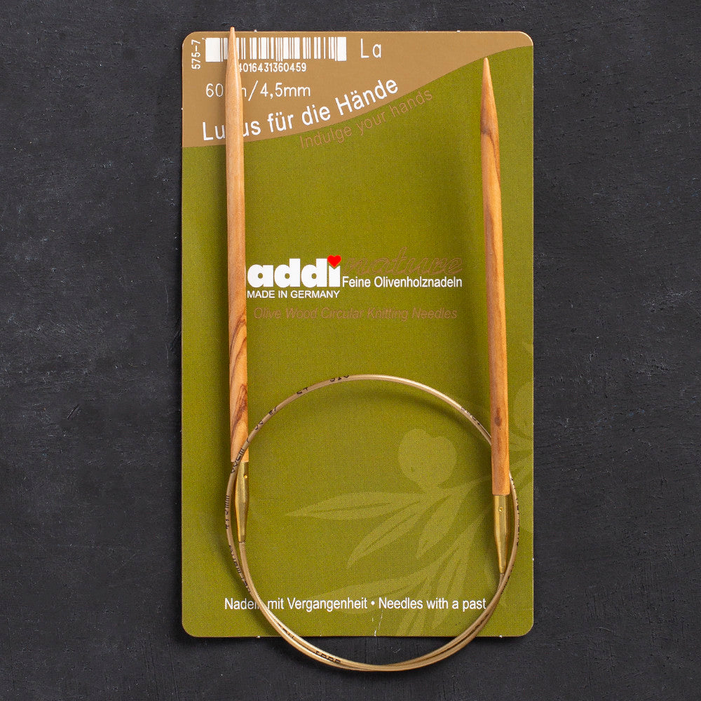 Addi Olive Wood 4.5mm 60cm Circular Knitting Needles - 575-7