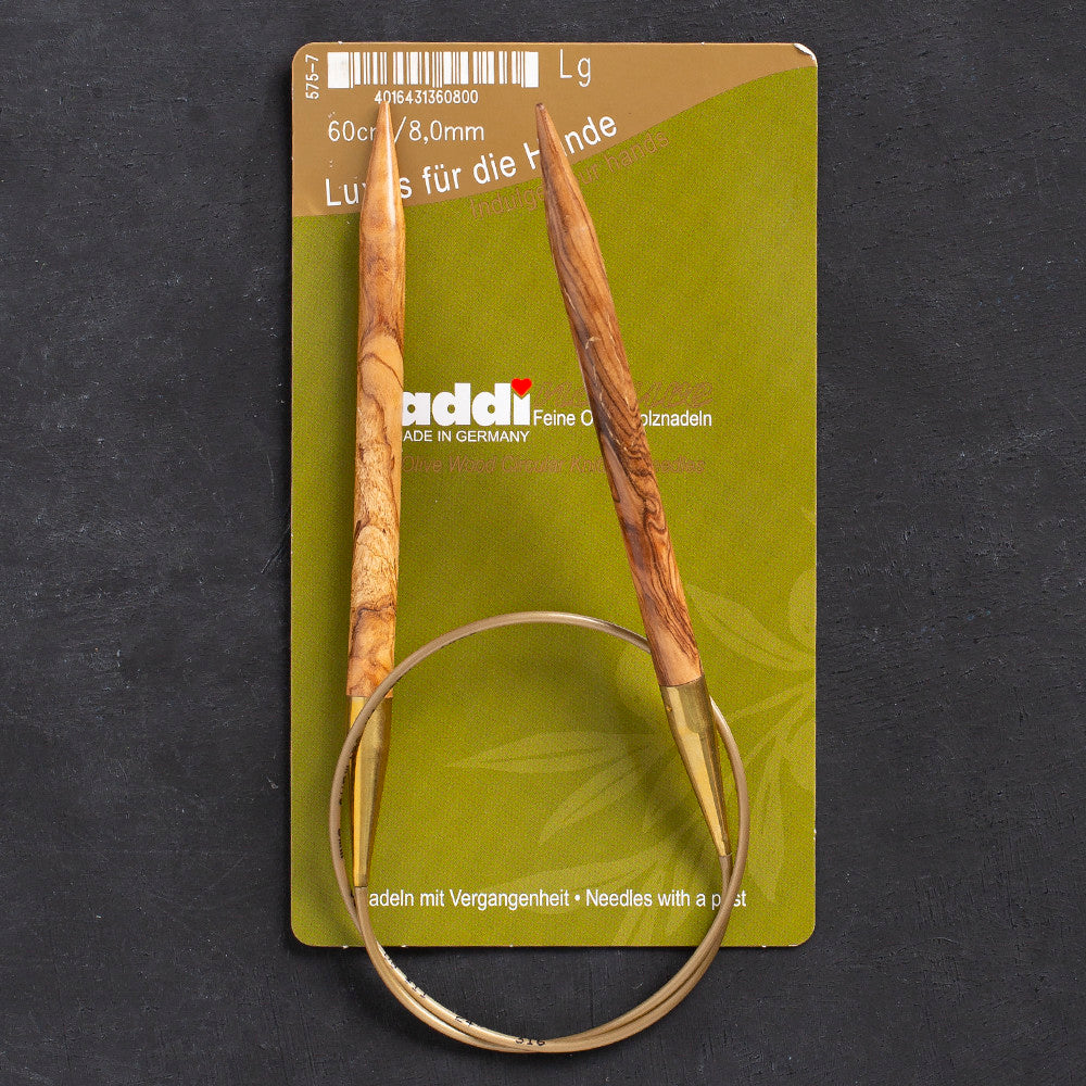 Addi Olive Wood 8mm 60cm Circular Knitting Needles - 575-7
