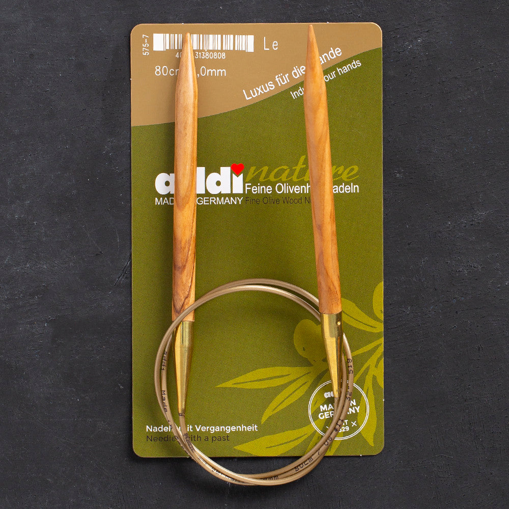 Addi Olive Wood 8mm 80cm Circular Knitting Needles - 575-7