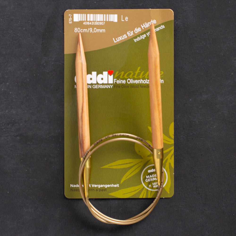 Addi Olive Wood 9mm 80cm Circular Knitting Needles - 575-7