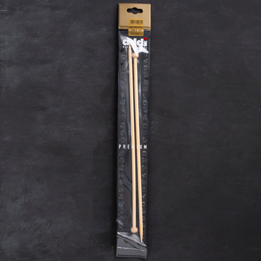 Addi 6mm 35cm Bamboo Jacket Knitting Needles - 500-7/35/6