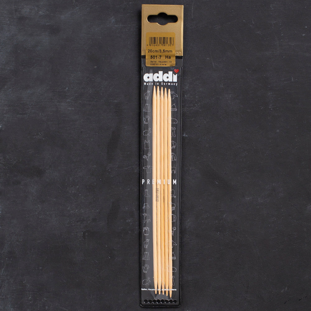 Addi 3.5mm 20cm Bamboo Double-pointed Needles - 501-7/20/3.5