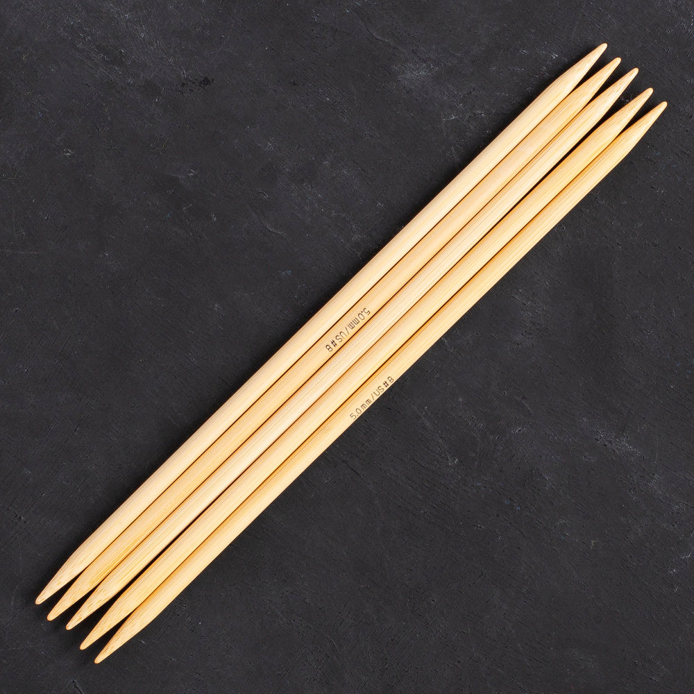 Addi 5mm 20cm Bamboo Double-pointed Needles - 501-7/20/5