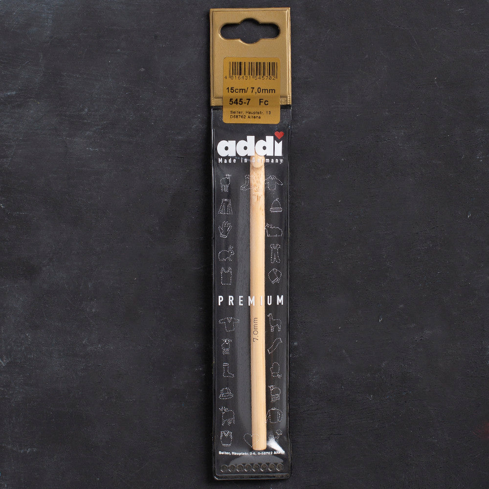 Addi 7mm 15cm Bamboo Crochet Hook - 545-7