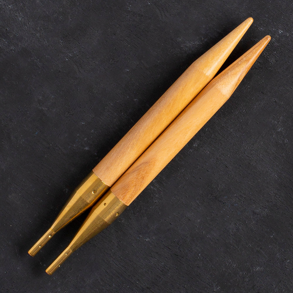 Addi Nature Olive Wood Click 10mm 13cm Needle Tips - 576-2