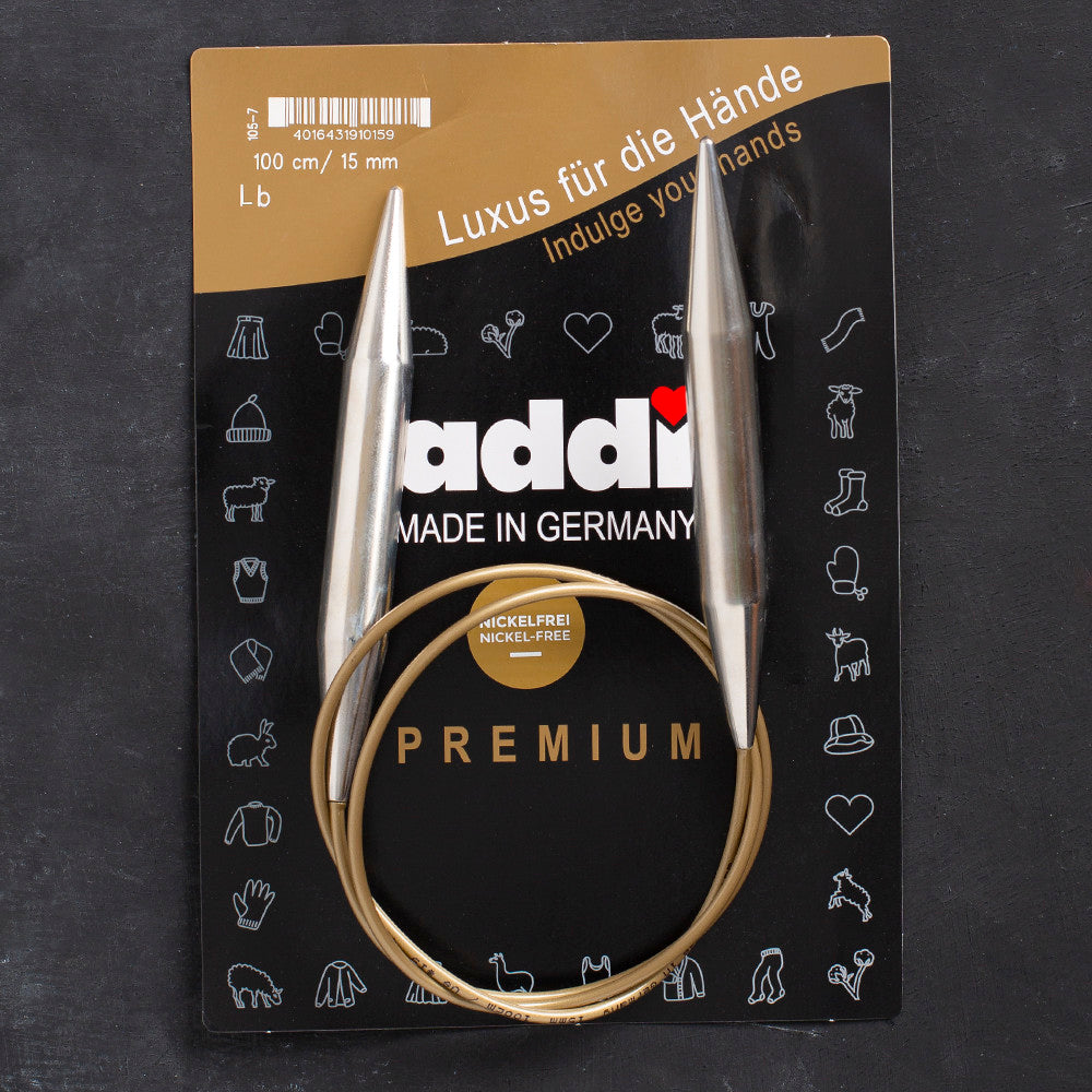 Addi 15mm 100cm Circular Knitting Needles - 105-7