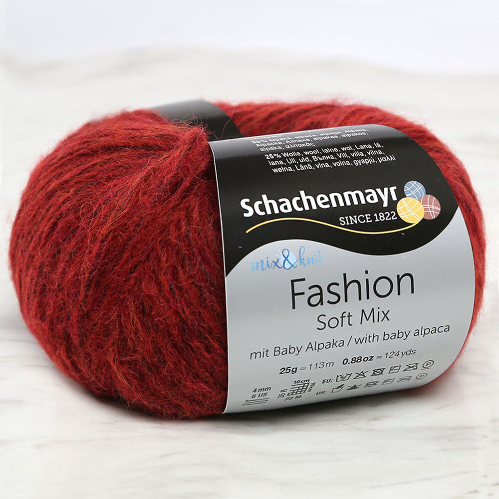 Schachenmayr Fashion Soft Mix Yarn, Dark Red - 00030