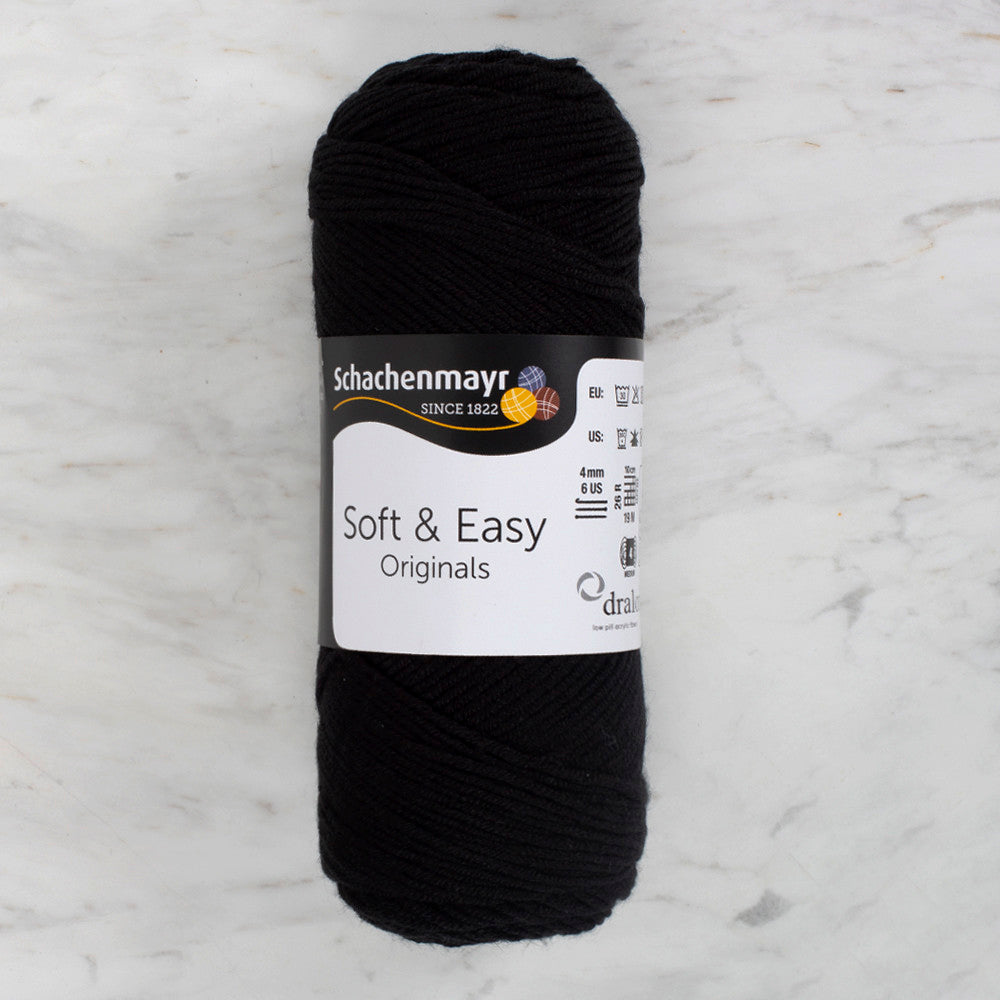Schachenmayr Soft & Easy Knitting Yarn, Black - 9807353 - 00099
