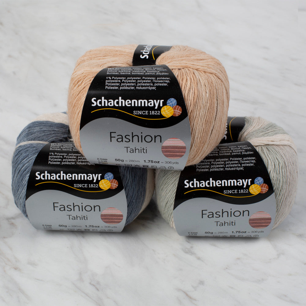 Schachenmayr Fashion Tahiti 50 gr Knitting Yarn, Variegated - 9811776 - 07687