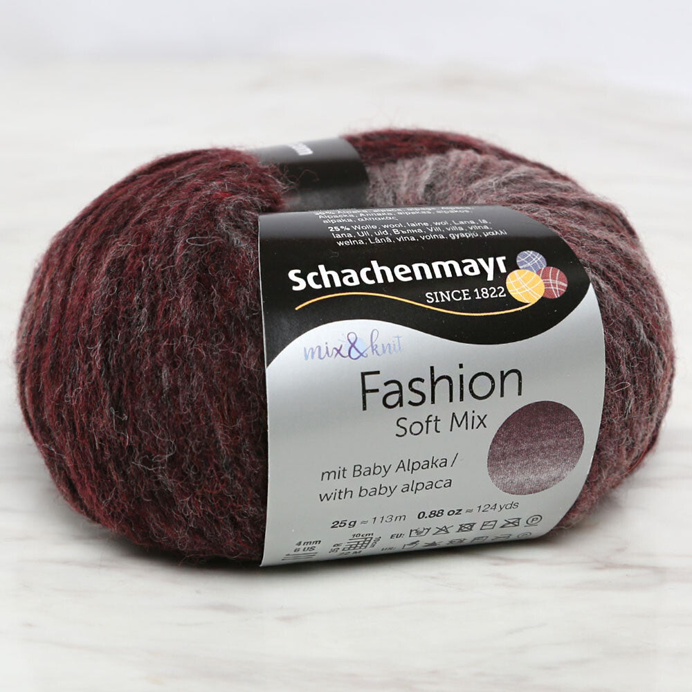 Schachenmayr Fashion Soft Mix Yarn, Burgundy Degrade - 00139