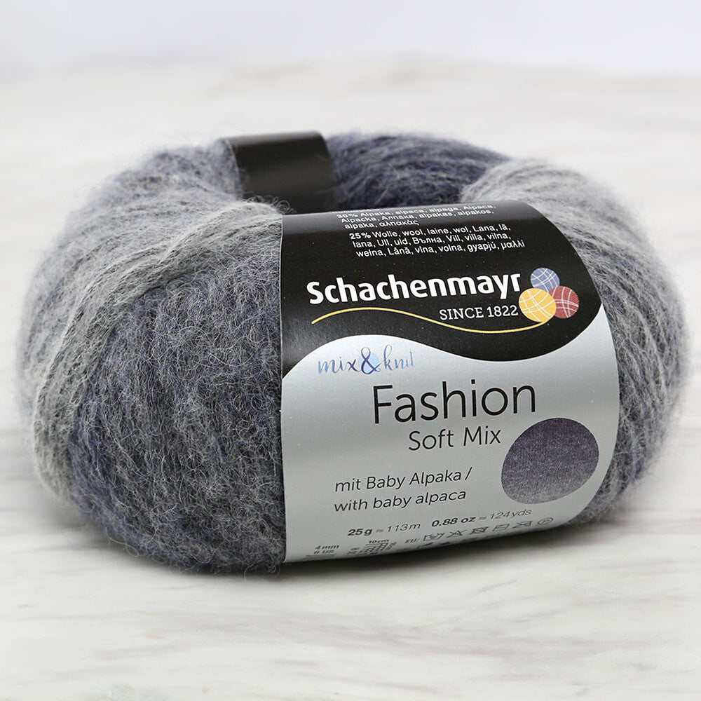 Schachenmayr Fashion Soft Mix Yarn, Grey Degrade - 00150