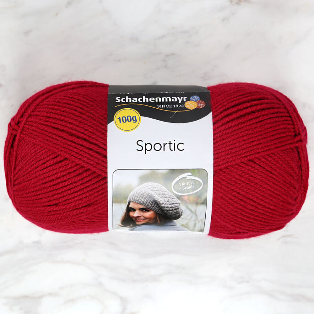 Schachenmayr Sportic Knitting Yarn, Dark Red - 08309