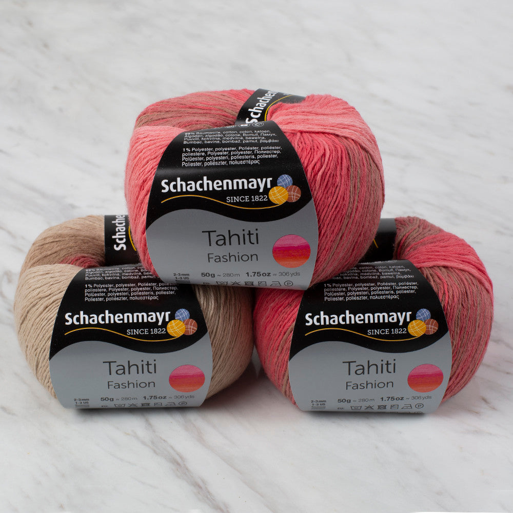 Schachenmayr Fashion Tahiti 50 gr Knitting Yarn, Variegated - 9811776 - 07689