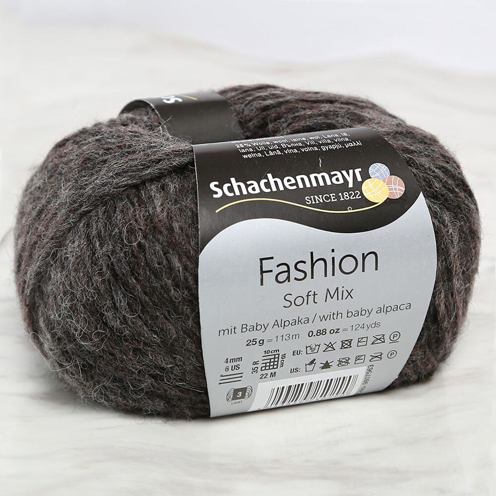 Schachenmayr Fashion Soft Mix Yarn, Brown Melange - 00012