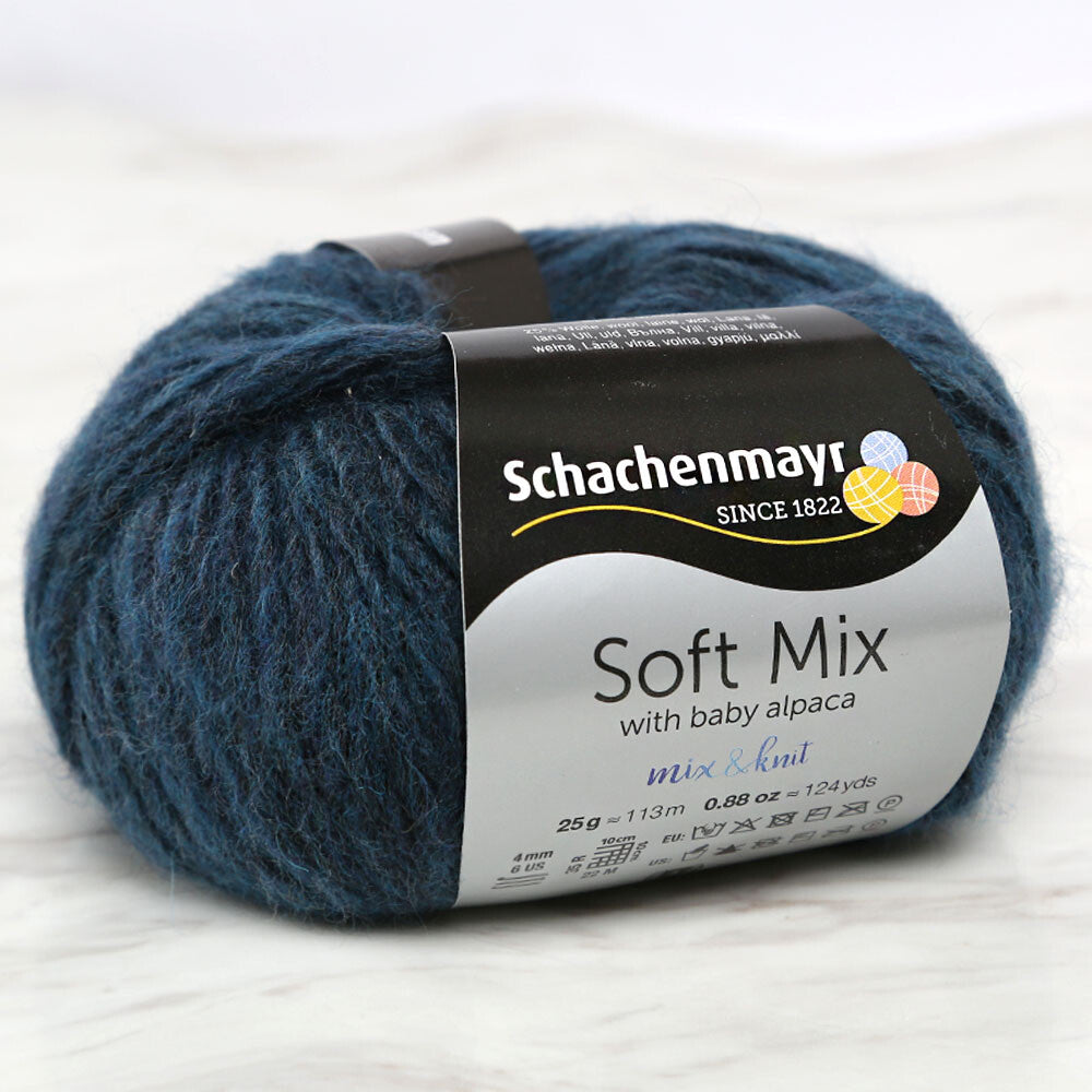 Schachenmayr Soft Mix Yarn, Petrol Blue - 00066