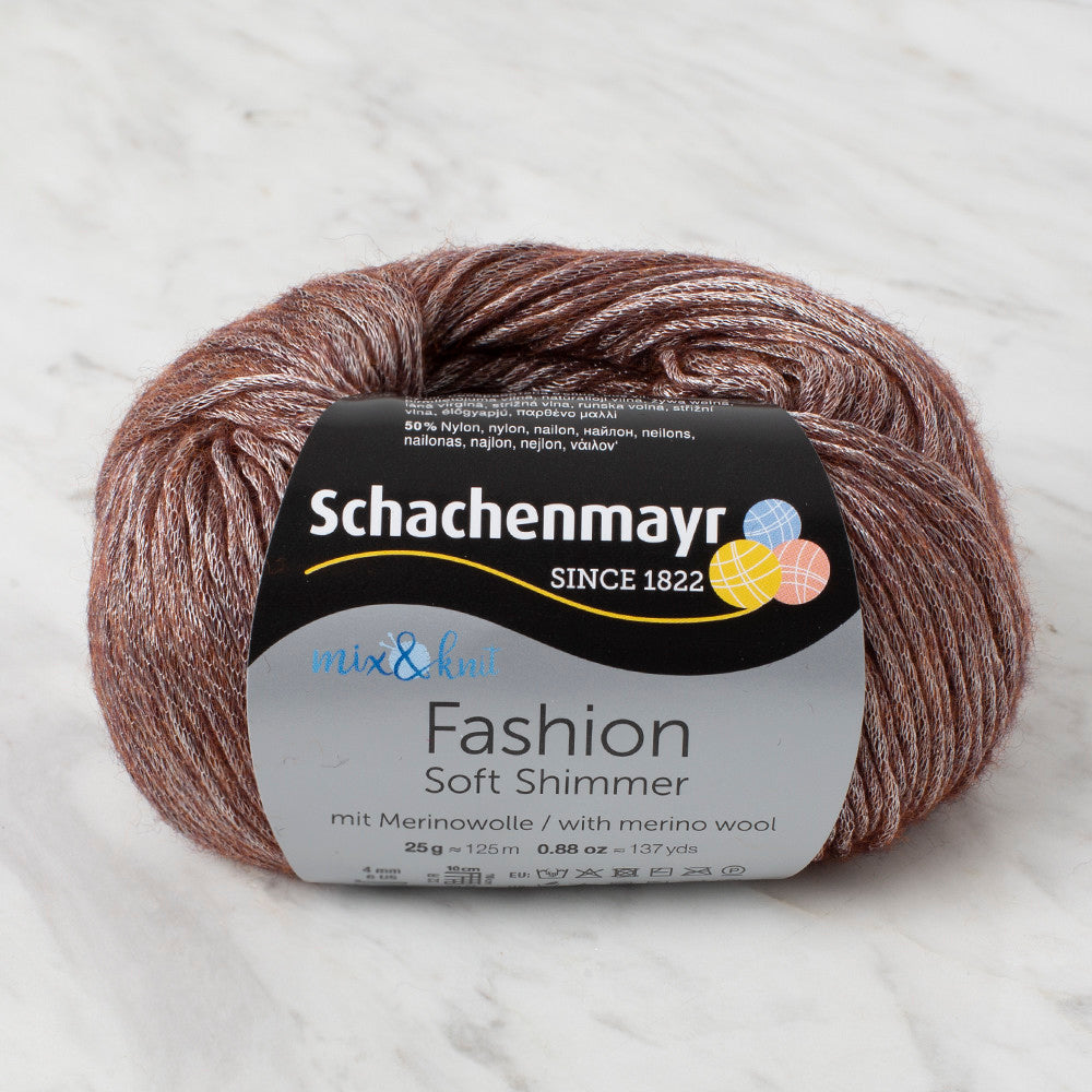  Schachenmayr Fashion Soft Shimmer 25 gr Knitting Yarn, Brown - 9807356 - 00026