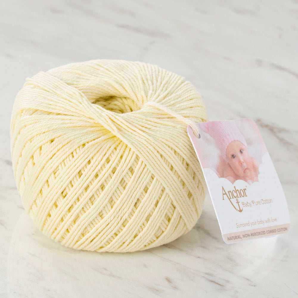 Anchor Baby Pure Cotton 4ply Yarn, Light Yellow - 00106