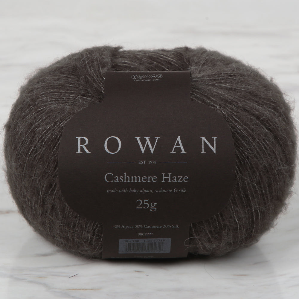 Rowan Cashmere Haze 25gr Hand Knitting Yarn, Brown - 700
