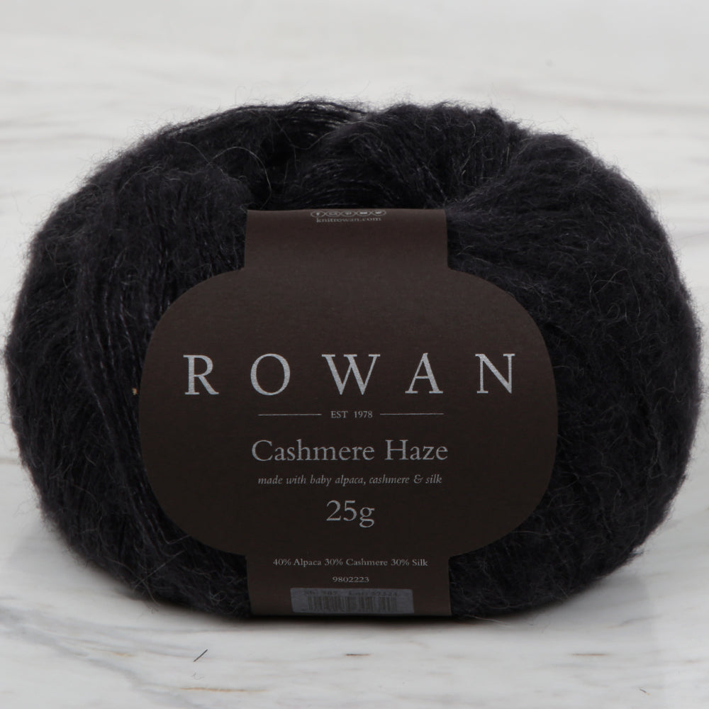 Rowan Cashmere Haze 25gr Hand Knitting Yarn, Black - 707