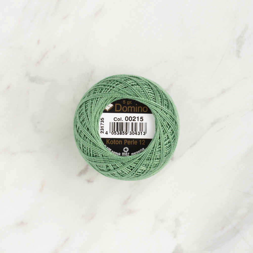 Domino Cotton Perle Size 12 Embroidery Thread (5 g), Green - 4590012-00215