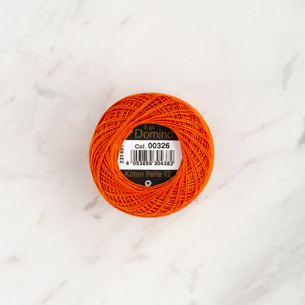 Domino Cotton Perle Size 12 Embroidery Thread (5 g), Orange - 4590012-00326