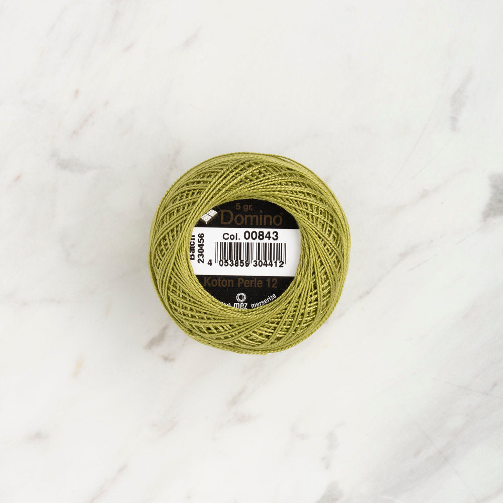 Domino Cotton Perle Size 12 Embroidery Thread (5 g), Green - 4590012-00843