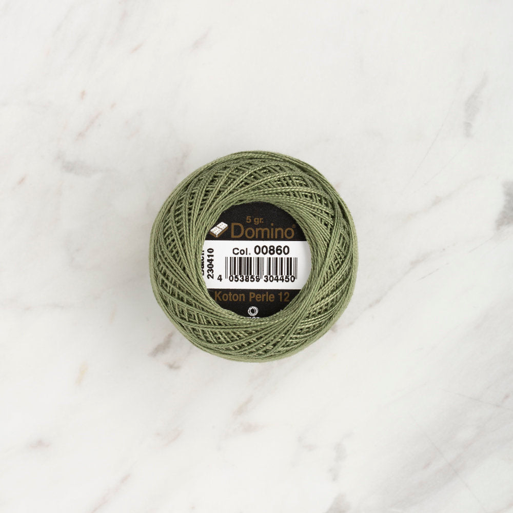 Domino Cotton Perle Size 12 Embroidery Thread (5 g), Green - 4590012-00860
